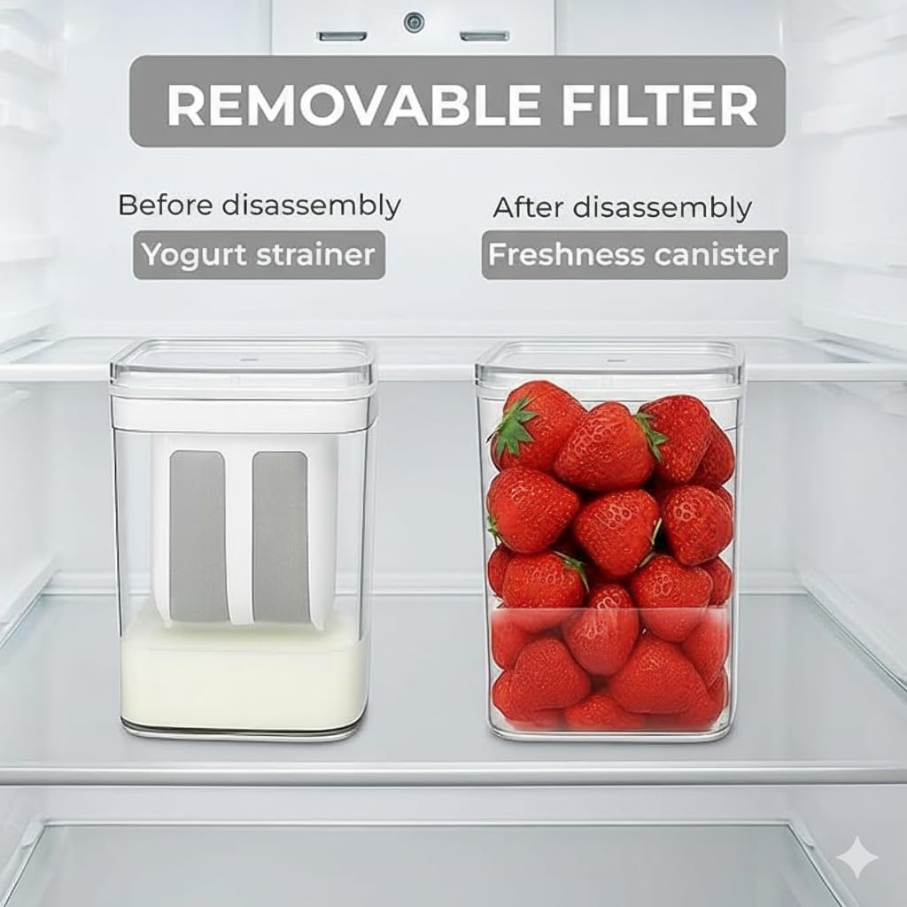 Daddyclean Curd Craft |1100ml Fine Mesh Strainer Box with Lid | Perfect for Making Homemade Yogurt, Curd, Cheese & More DaddyClean