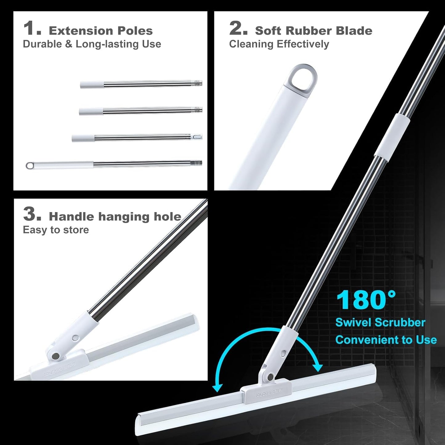 Daddyclean Magic Broom Silicone Floor Wiper – 180° Rotating Head DaddyClean