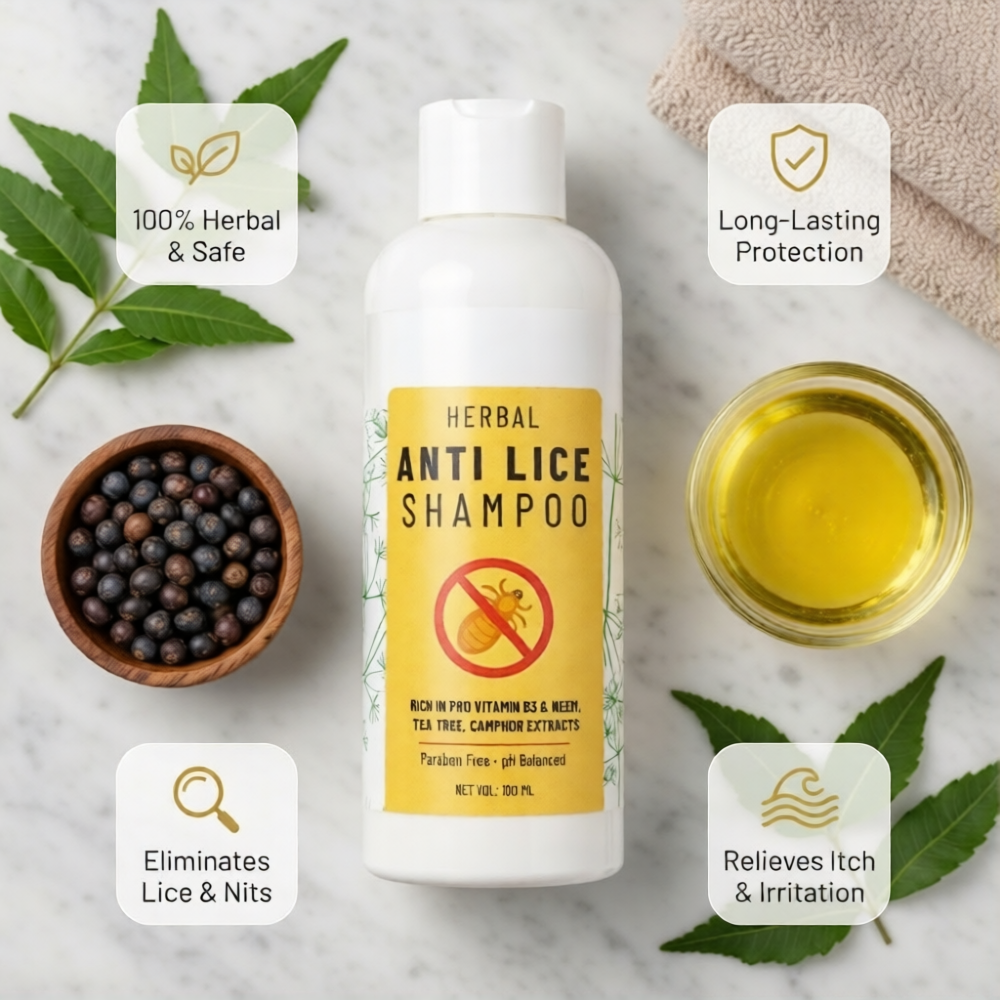 Herbal Anti Lice Shampoo - Natural Neem & Tea Tree Lice Treatment DaddyClean