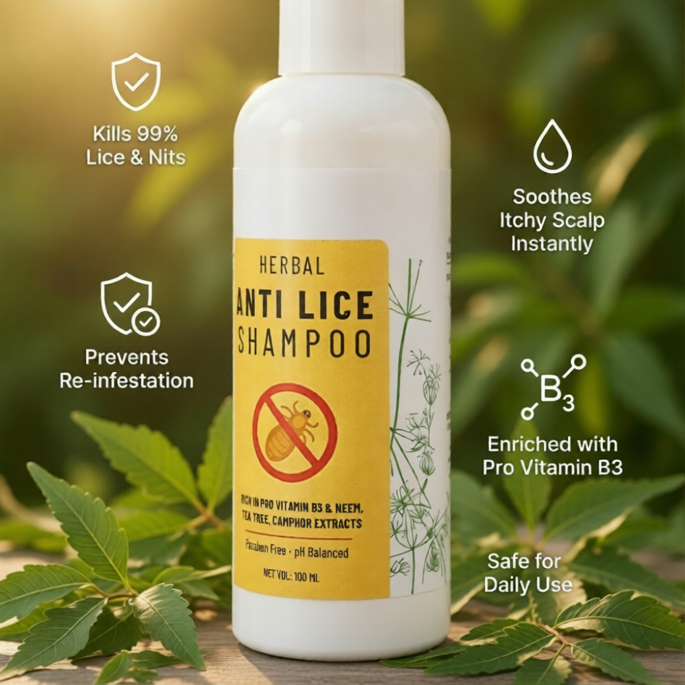Herbal Anti Lice Shampoo - Natural Neem & Tea Tree Lice Treatment DaddyClean
