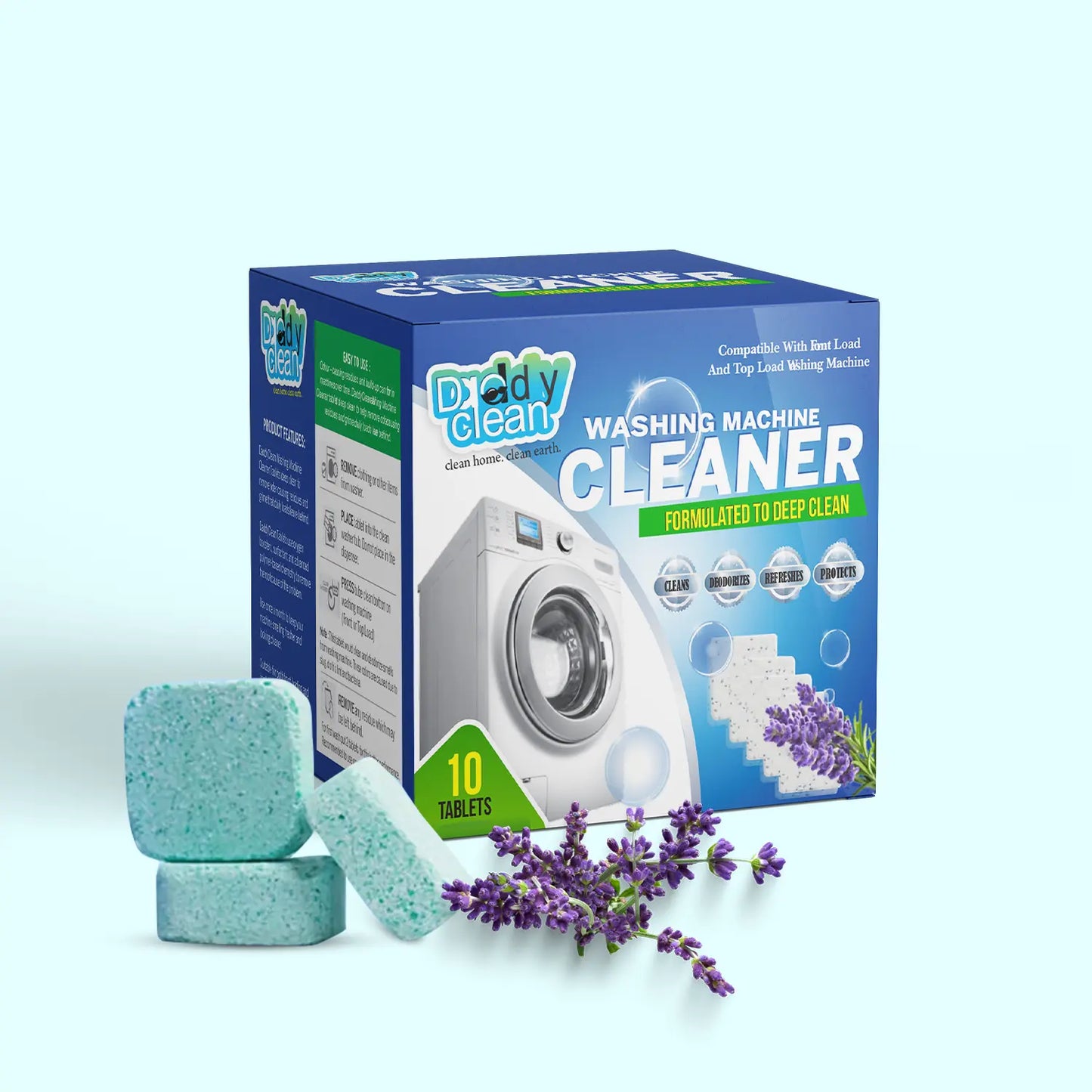 Washing machine cleaning tablet suitable for front‑load and top‑load washers